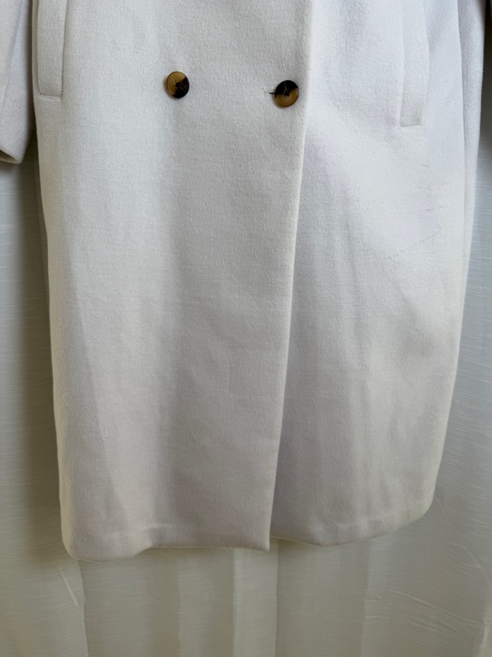 House of Harlow 1960 Ivory Wool Blend Coat Scarf Included Long Coat Chic Size M - Picture 9 of 14